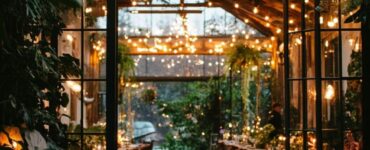 unique wedding venues, including a rustic barn, a scenic beach ceremony, a rooftop wedding, and a botanical garden, showcasing diverse and creative settings for any budget.