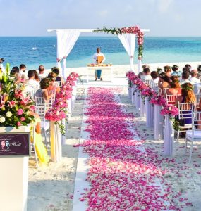 beach wedding reception