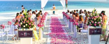 beach wedding reception