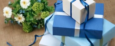 gifts in blue wrapping
