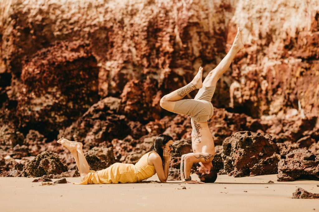 yoga engagement photo