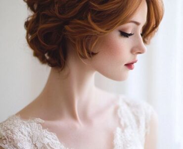 A collection of beautiful wedding hairstyles designed specifically for brides with short hair, showcasing various styles like updos, curls, and sleek looks.