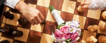 outdoor chess at wedding