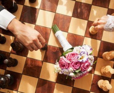 outdoor chess at wedding