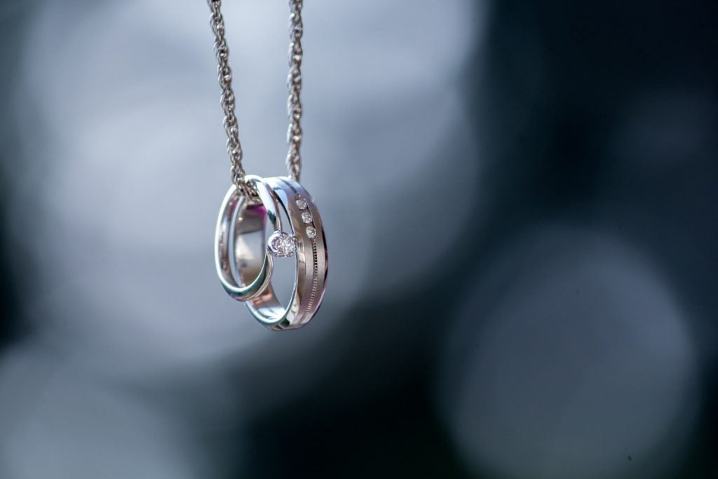 rings on necklace