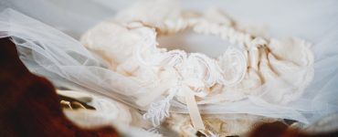 bride having the garter since there's no garter toss at reception