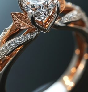 Unique wedding and engagement ring, showcasing designs that deviate from traditional diamond settings.