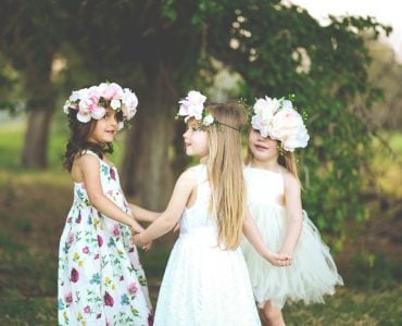 young girls at wedding