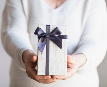 woman giving gift