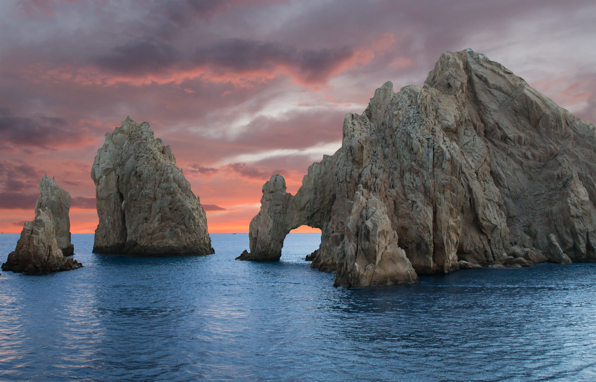 rock arches in ocean in cabo