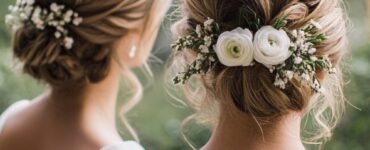A collection of simple and elegant bridesmaid hairstyles with tips on styling and accessorizing, showcasing various hair lengths and textures.