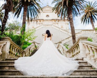bride at castle wedding venue