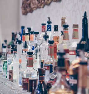bottles on bar