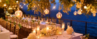 Outdoor wedding lighting