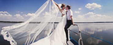 nautical wedding bride and groom
