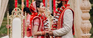 Indian wedding couple at Indian ceremony