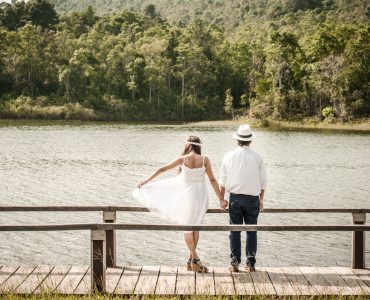 casual bride and groom