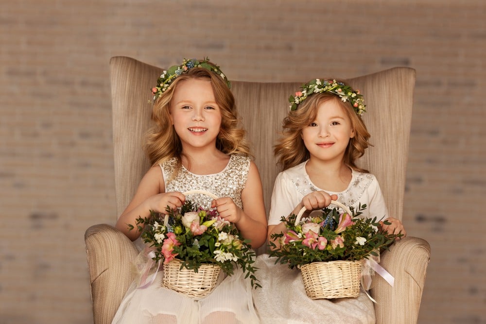 two flower girls at wedding