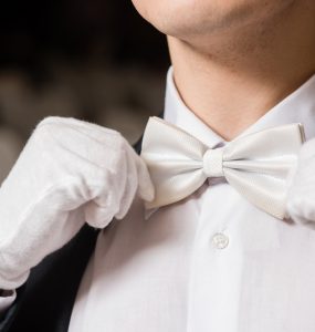 white tie white gloves attire