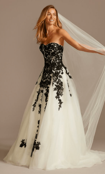 black and white wedding dress