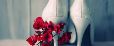 white shoes and flowers