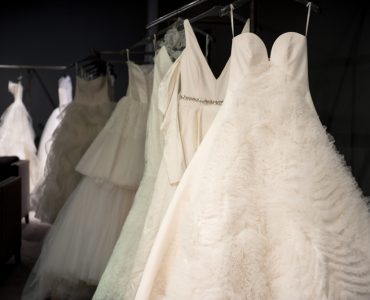 a selection of wedding ball gowns