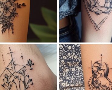 A collage of different couple tattoo placements, showcasing a variety of meaningful designs.
