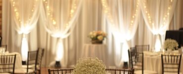 A beautiful cheap wedding setup with simple, elegant decorations and affordable DIY elements.