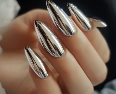 Elegant chrome wedding nail designs in various styles, from minimalist to bold patterns, adding a contemporary touch to your bridal look.