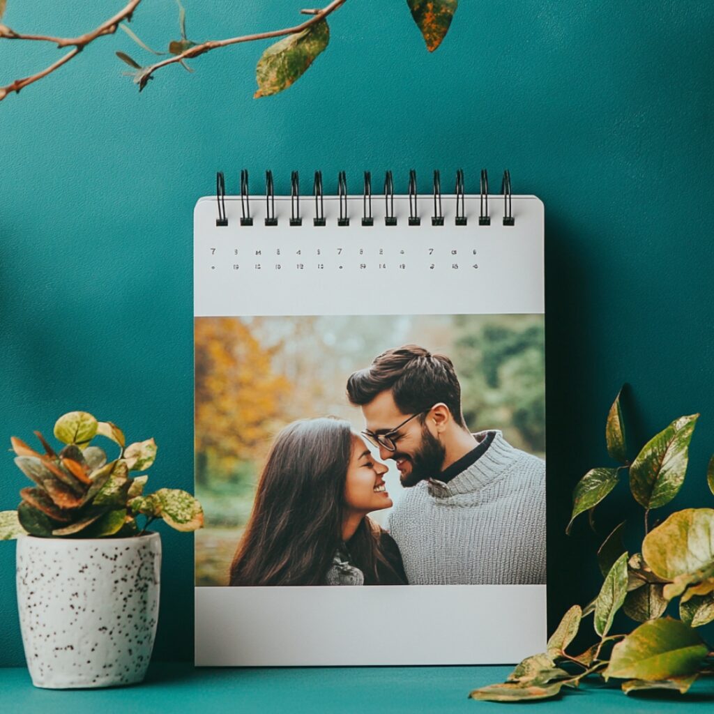 Creative countdown calendar personalized with photos and quotes, leading up to a couple’s next reunion.