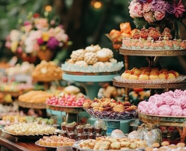 A diverse array of cultural wedding dessert tables, each uniquely showcasing traditional sweets that reflect different heritages, creating an inclusive and memorable celebration for guests.