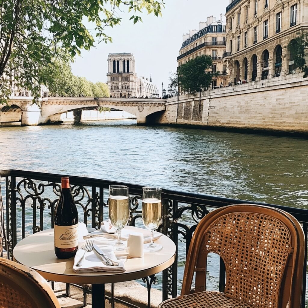 Romantic scenes of Paris, France, with the Seine River, chic cafes, and world-famous museums, perfect for a sophisticated bachelorette trip.