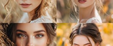 A radiant bride with fall-inspired makeup, embodying the beauty and warmth of autumn with a look that enhances her natural features, perfect for an unforgettable wedding day.