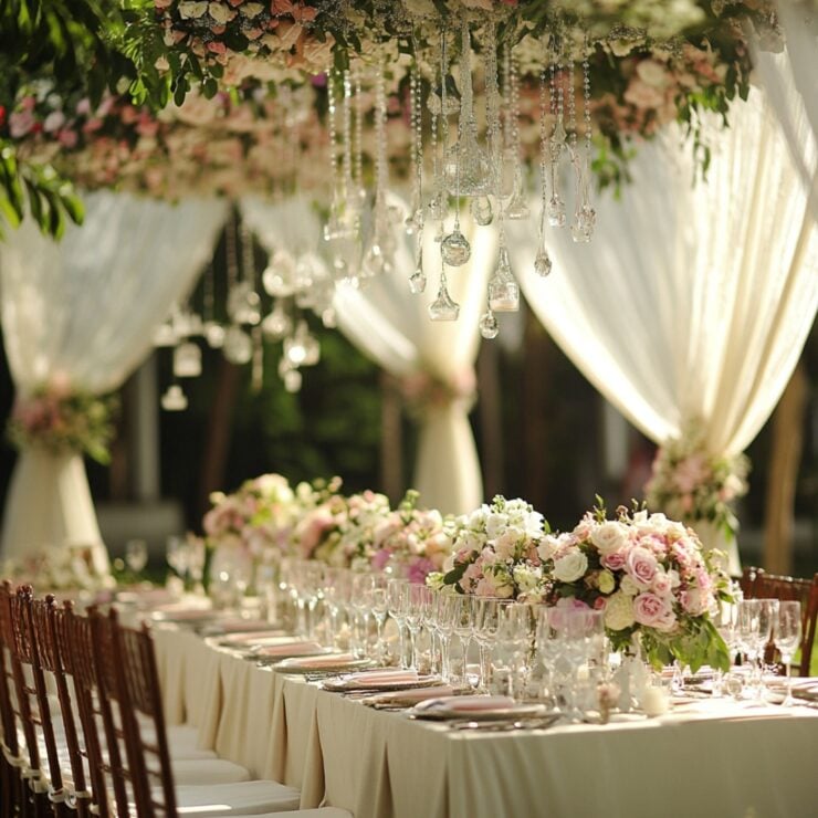 An overview of garden wedding decorations that harmonize with the outdoor setting, creating a magical and romantic ambiance for the special day.