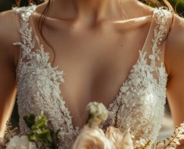 a bride in garden wedding dress color, showcasing unique styles that complement different garden settings, enhancing the wedding's natural beauty.