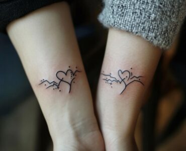 eartbeat line tattoos on wrists symbolize that a couple's hearts beat for each other.