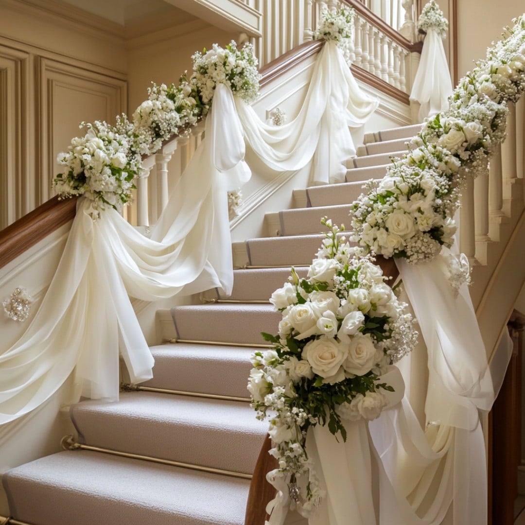 Best HD Pictures about  Decorating Staircase For Wedding  with No AI Images