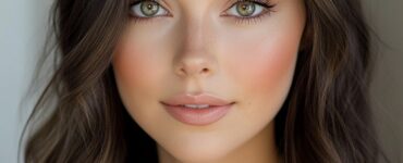 Elegant soft glam bridesmaid makeup look with glowing skin, neutral tones, and soft contours, perfect for a wedding day.