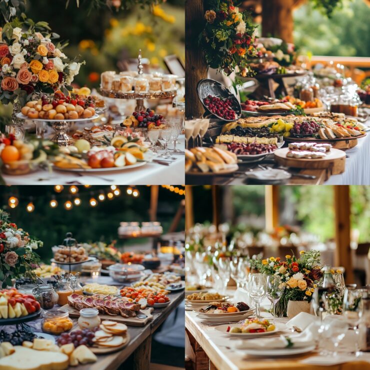A beautifully decorated wedding reception table, highlighting the importance of choosing the right wedding food to create a memorable and delicious experience for guests.