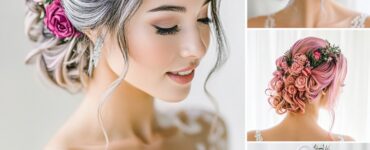 Bride with a variety of stunning hair colors, showcasing different styles from classic to bold, celebrating personal style on her wedding day.