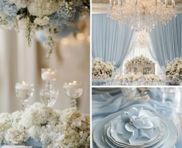 Incorporating baby blue into your wedding theme adds elegance and serenity, creating a timeless and romantic atmosphere with versatile décor and fashion elements.