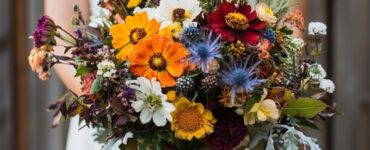 A collection of barn wedding bridal bouquets showcasing wildflowers, seasonal blooms, and rustic textures, perfectly complementing the natural setting and reflecting personal style.