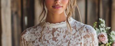 A mix of casual comfort and stylish elegance is key for a barn wedding outfit. Embrace rustic elements like lace, floral prints, and vintage silhouettes for a chic guest look.