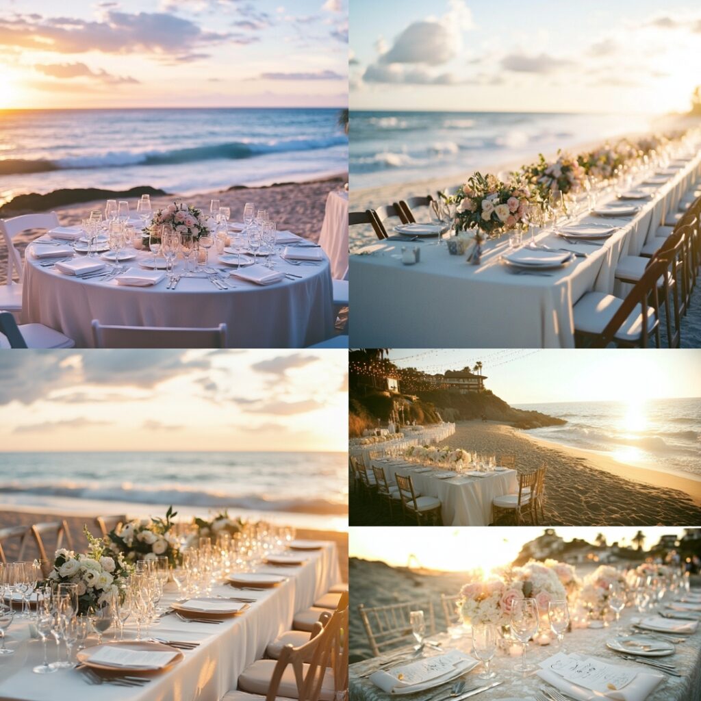 A serene beach wedding venue in September, with soft waves, pastel decor, and fewer crowds, offers a private seaside ceremony and sunset reception.