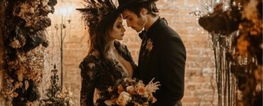 A captivating dark fantasy wedding ceremony filled with gothic elegance, mystical décor, and enchanting details for an unforgettable celebration.