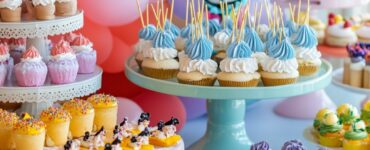 A colorful display of Disney-themed desserts, inspired by beloved characters and movies, perfect for adding magic to birthday parties, movie marathons, or special celebrations.