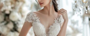 A bride wearing a fairytale wedding dress, embodying elegance, romance, and charm, showcasing various styles like ball gowns and high-low designs for a magical wedding day.
