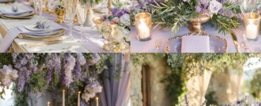 A serene and harmonious lavender-themed wedding with elegant decor, calming hues, and fragrant lavender blooms, creating a magical and timeless celebration.