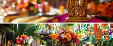 A vibrant Mexican-themed wedding celebration filled with colorful decor, traditional rituals, festive music, and a joyful atmosphere that honors Mexican heritage.