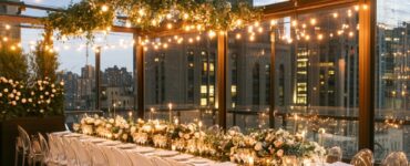 A breathtaking rooftop wedding experience with cityscape views, creative decor, thoughtful lighting, and personalized touches, offering unforgettable memories high above the bustling streets.